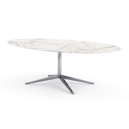 Knoll Florence Table Desk - 96" Oval - Calacatta marble, Satin finish