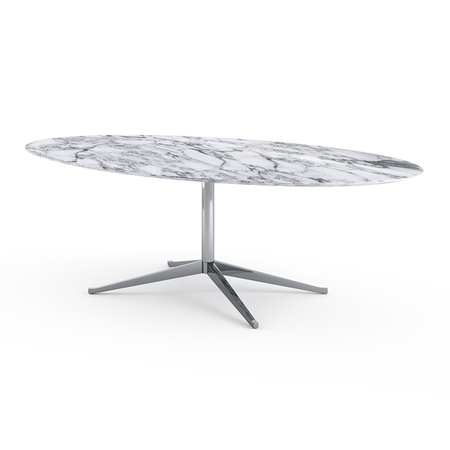 Knoll Florence Table Desk - 96" Oval - Arabescato marble, Shiny finish