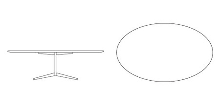 Knoll Florence Table Desk - 96" Oval