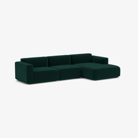 &Tradition Develius Sofa 3 Sitzer mit Chaiselong-Ritz 6726 Dark Green-Chaiselong Rechts