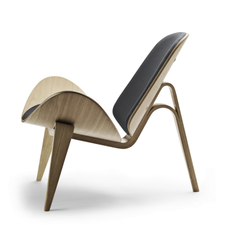 Carl Hansen & Søn CH07 Shell Chair - Sessel mit Textilbezug - Eiche weiss geölt