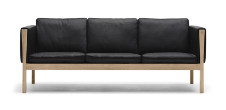Carl Hansen & Søn CH163 Sofa - Leder Thor 301 - schwarz - Eiche geölt