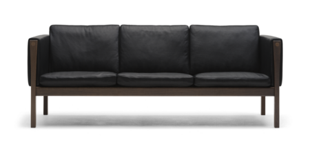 Carl Hansen & Søn CH163 Sofa - Leder Thor 301 - schwarz - Walnuss geölt