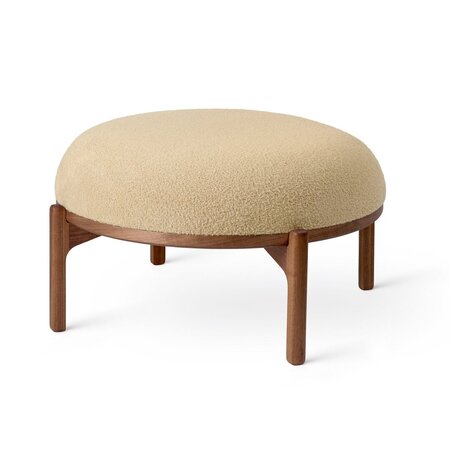Carl Hansen & Søn RF1903F Sideways Footstool - Ottoman - Walnuss geölt - Baru 0330 - creme