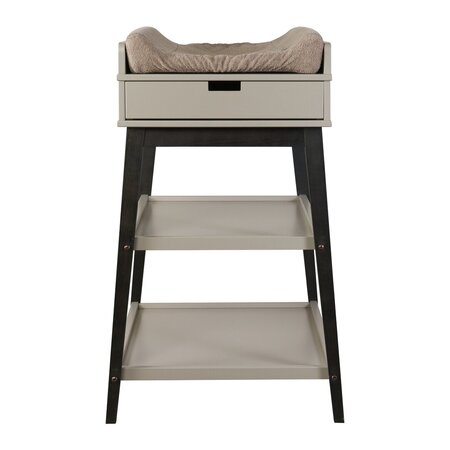 Quax Changing Table - Hip + Drawer - Stone/Eboni - Wickeltisch