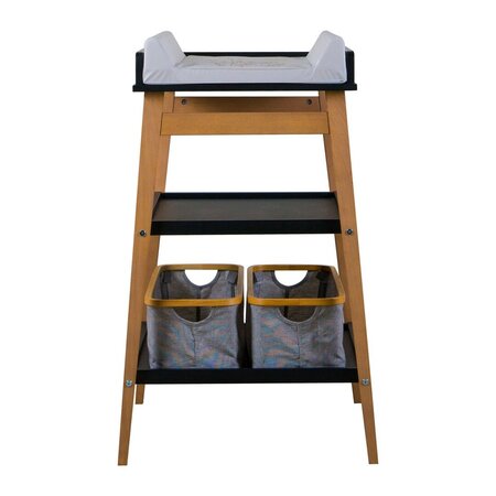Quax Changing Table - Hip - Black/Naturel Wickeltisch