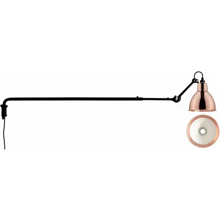 DCW Lampe Gras N°213 Wandleuchte Rund Schrim - Kupfer/Weiss
