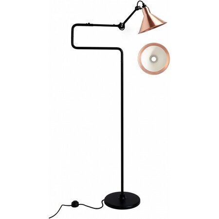 DCW Lampe Gras N°411 Stehleuchte Konisch Schrim - Kupfer/Weiss