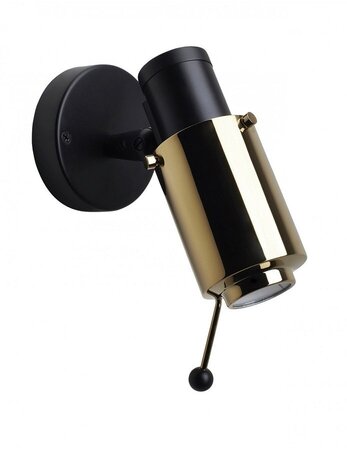 DCW Biny Spot Bulb Black - Gold Lens with Stick