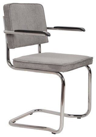Zuiver Ridge Kink Rib Armchair - Cool Grey