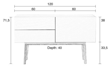 Zuiver High on Wood Cabinet 2DR 1DO