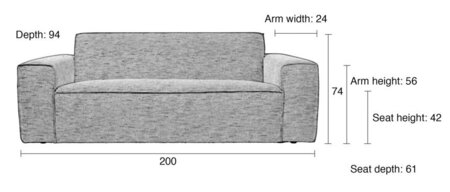 Zuiver Bor sofa 2,5 Seater