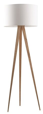 Zuiver Tripod Wood Floor Lamp - White