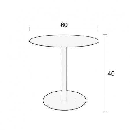 Zuiver Snow Side Table Round M Black