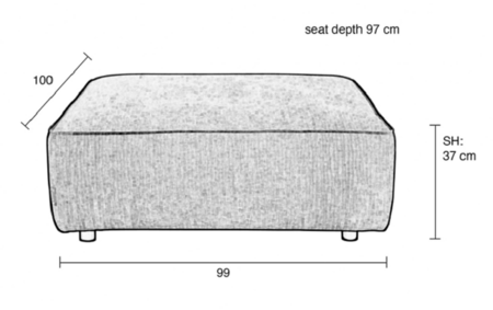 Zuiver Hunter 1.5 Seater Sofa - Without Back