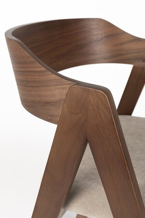 Zuiver Chair Pole Walnut - Stuhl mit Armlehne 