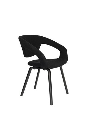 Zuiver Armchair Flexback Boucle Black - Stuhl mit Armlehne