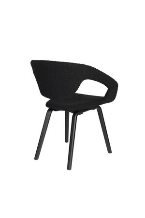 Zuiver Armchair Flexback Boucle Black - Stuhl mit Armlehne