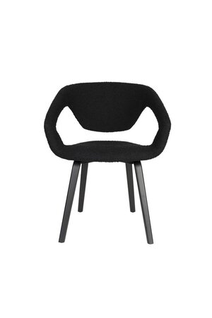 Zuiver Armchair Flexback Boucle Black - Stuhl mit Armlehne