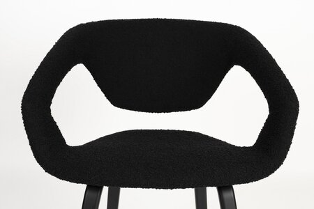 Zuiver Armchair Flexback Boucle Black - Stuhl mit Armlehne