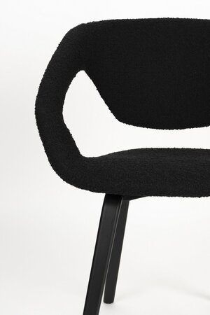 Zuiver Armchair Flexback Boucle Black - Stuhl mit Armlehne