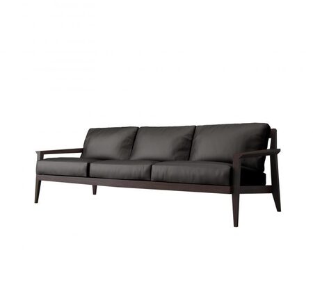 Case Stanley 3-Seater Sofa - Black Frame - Leather Flamenco Black
