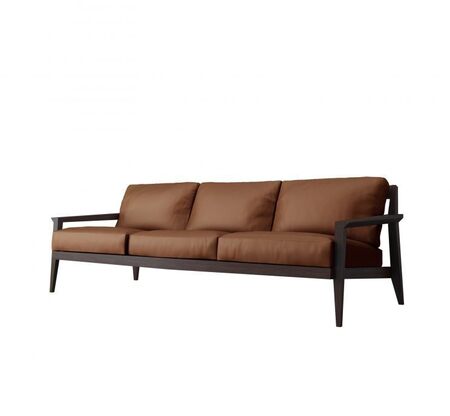 Case Stanley 3-Seater Sofa - Black Frame - Leather Flamenco Brown