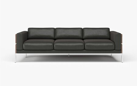 Case Forum - 3-Sitzer Sofa - Black Leather