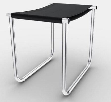 Cassina 9 Tabouret - Hocker - Verchromt - Schwarz