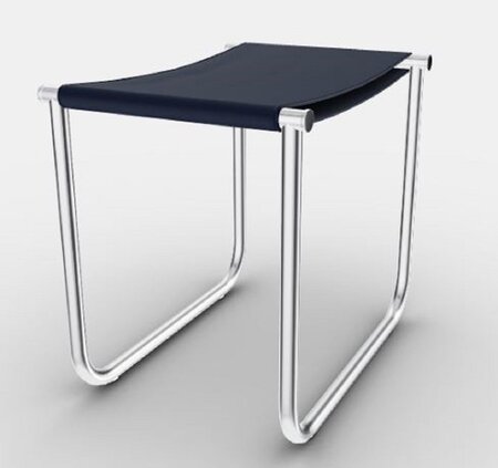 Cassina 9 Tabouret - Hocker - Verchromt - Blau