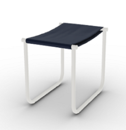 Cassina 9 Tabouret - Hocker - Elfenbein_Lackiert_Blu