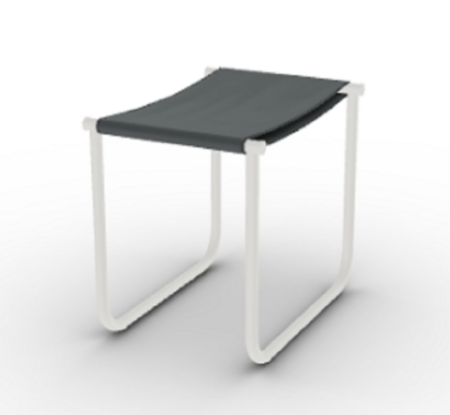Cassina 9 Tabouret - Hocker - Elfenbein_Lackiert_Grau