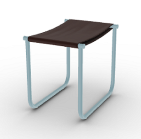 Cassina 9 Tabouret - Hocker - Bruyereholz_Hellblau_Lackiert