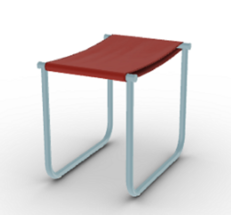 Cassina 9 Tabouret - Hocker - China_Rot_Hellblau_Lackiert