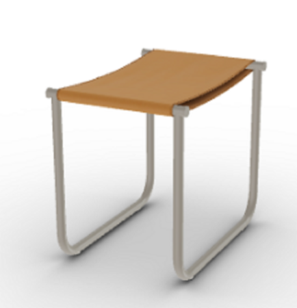 Cassina 9 Tabouret - Hocker - Schlamm_Lackiert_Kognak