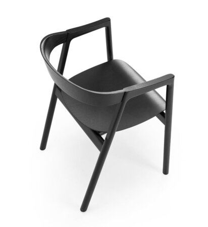 Gazzda Design Stuhl Muna - Lacquered oak - Black 9005; Seat: Veneer - Oak