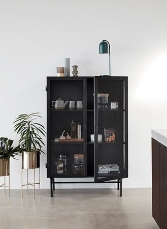 Huebsch Schrank, Metall, Schwarz 100x45xh150 cm