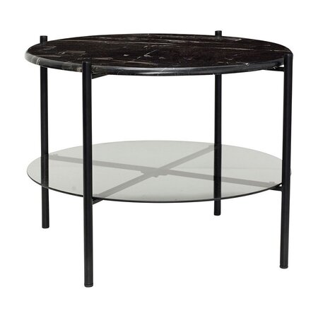 Huebsch Tisch, Metall/Marmor/Glas, Schwarz