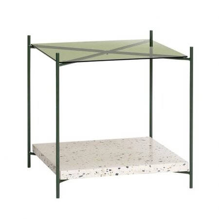 Huebsch Tisch Terrazzo/Glas/Metall natur/grün