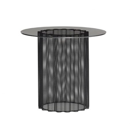 Huebsch Tisch Glas/Metall schwarz/grau