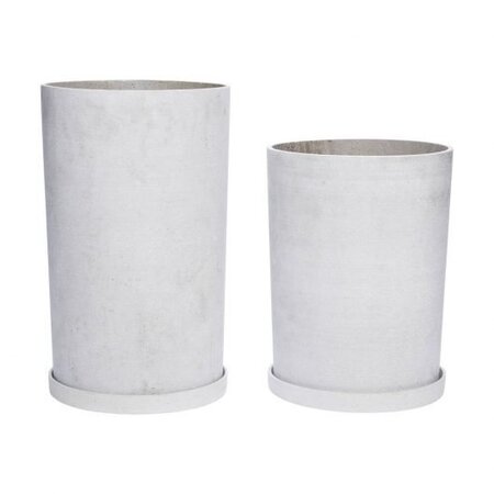 Huebsch Topf m Untersetzer 2er Set - Grau