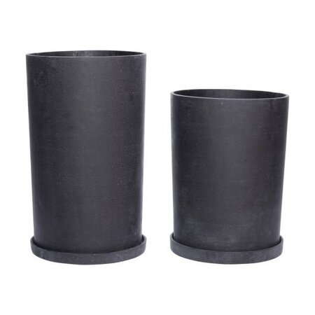Huebsch Topf m Untersetzer 2er Set - Schwarz