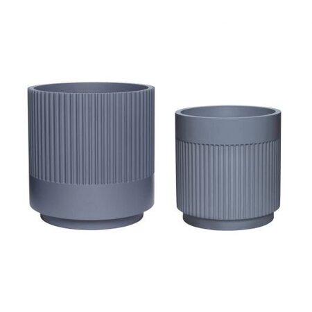 Hübsch  Ripple Töpfe im 2er Set von Hübsch grau