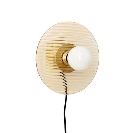 Huebsch Wandlampe mit Birne Glas/Metall bernstein/messing