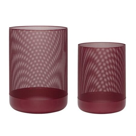 Huebsch Korb rund Metall bordeaux 2er Set