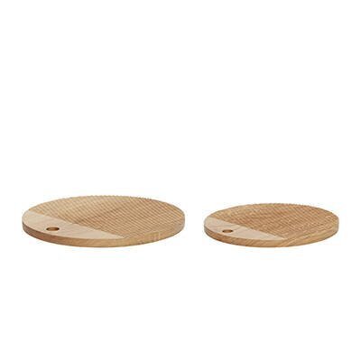Huebsch Schneidebrett rund Eiche FSC 2er Set