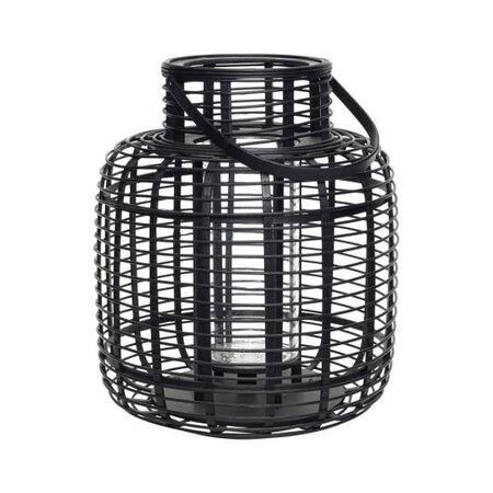 Huebsch Laterne Bambus schwarz 2er Set ø31 / ø38 cm