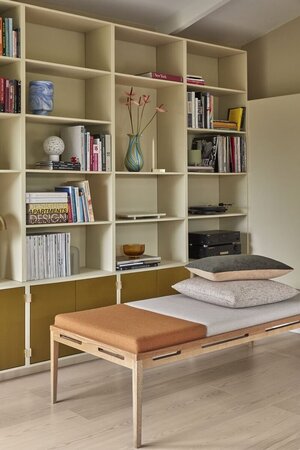 Huebsch Daybed Eiche/Stoff Beige/Orange