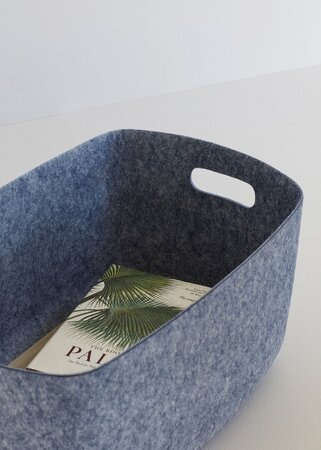 Huebsch Filzkorb Eckig Blau 4Er Set