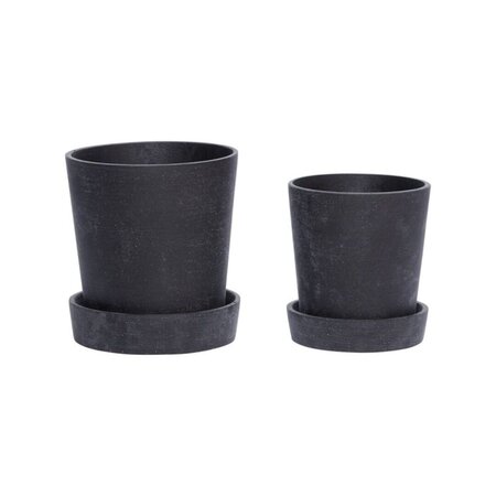 Hübsch Podium Töpfe Small Schwarz